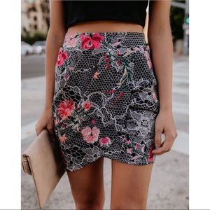 VICI Unbreakable Mixed Print Wrap Mini Skirt NWOT
